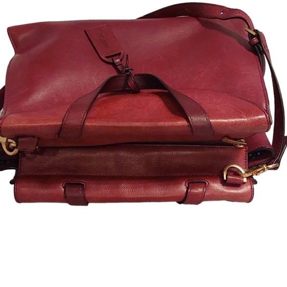 KATE SPADE SATURDAY WEEKENDER MERLOT WINE LARGE SATCHEL CONVERTIBLE BAG - Picture 7 of 8